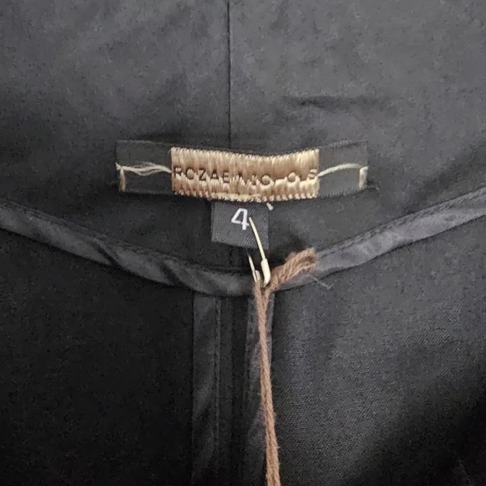 Rozae Nichols Black Wide-Leg Pants with Belted Detail | Size 4 - Picture 7 of 7